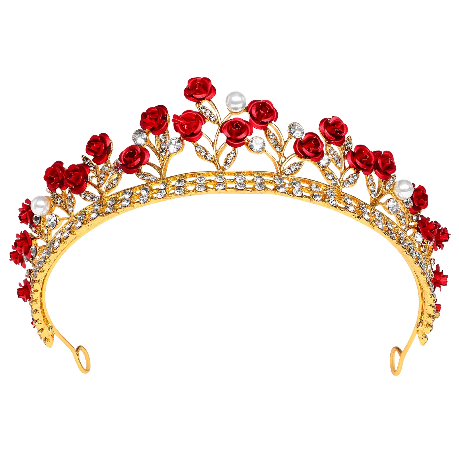 Girl Headband Red Women Rhinestone Headpiece Wedding Bride Coronas Doncellas Tiaras Crowns Womens
