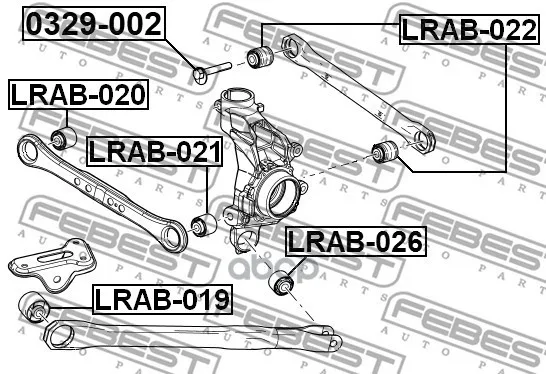 Сайлентблок Задней Цапфы Febest арт. LRAB026