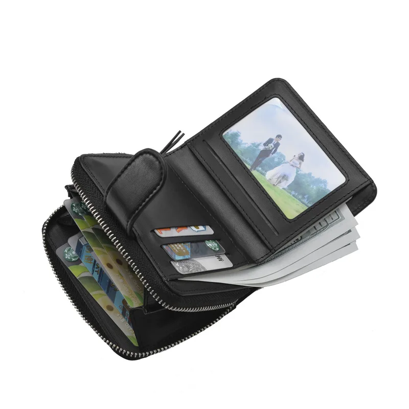 Винтажный кожаный мужской кошелек 2020 многофункциональный Короткий Мужской на