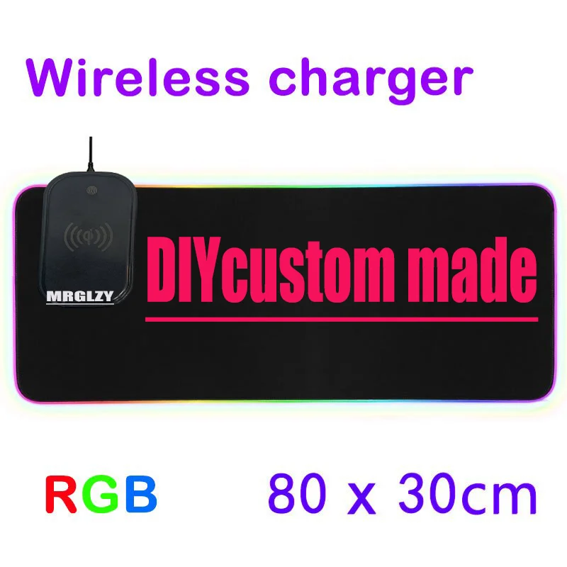 

DIY Custom Rgb 15w Wireless Charging Usb Type-c Large Mouse Non-slip Pad Gamer Accessories Mobile Phone Charging Keyboard Table