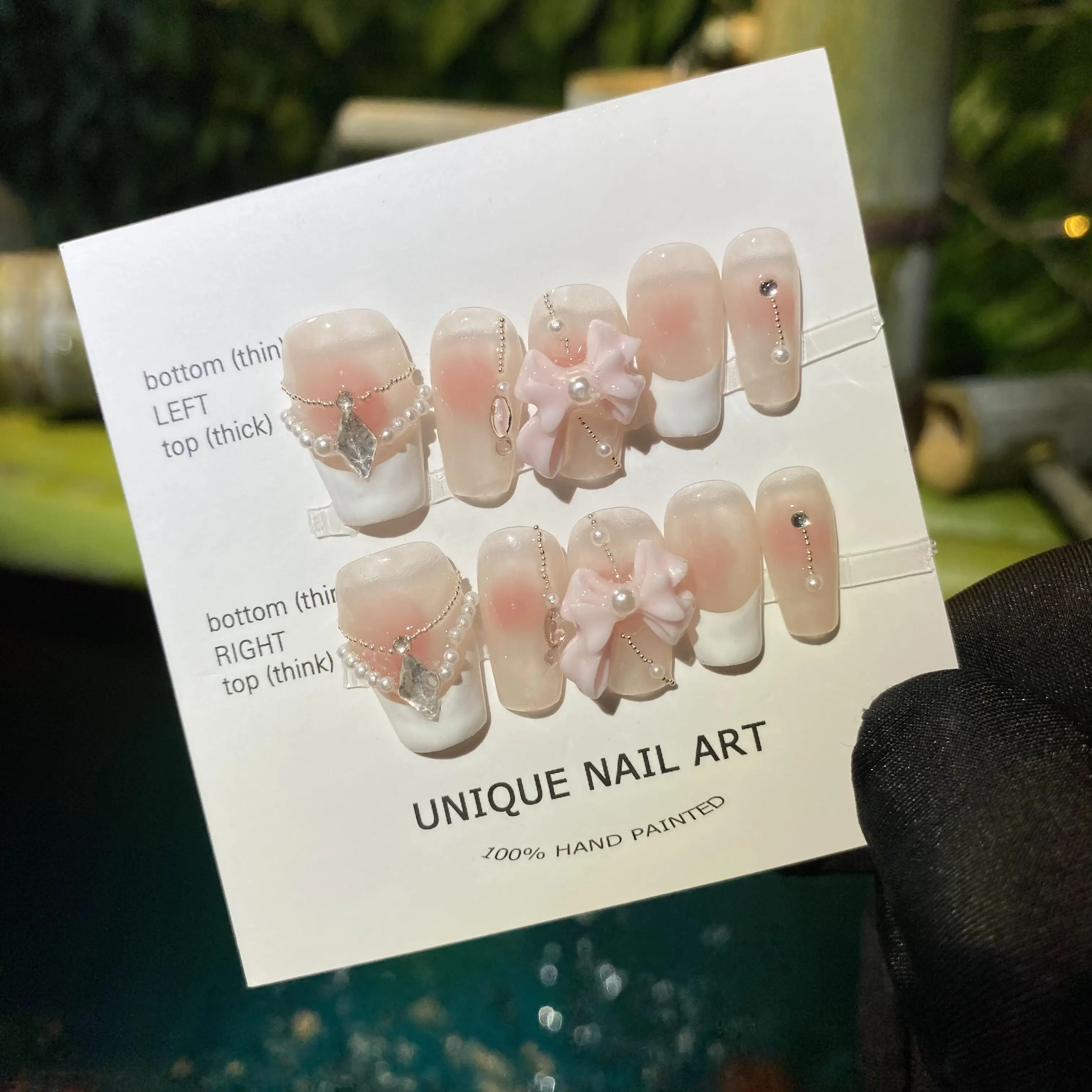 Пастельная фантазия Бабочка Ручная работа пресс на ногти со съемным и