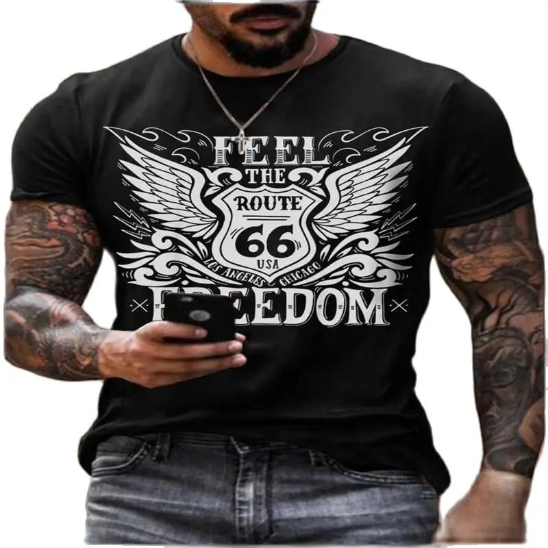 

Summer Men's Fashion Individuality American Style Trend Retro Oversized 3d Printing Polyester Fiber Comfortable And Breathable
