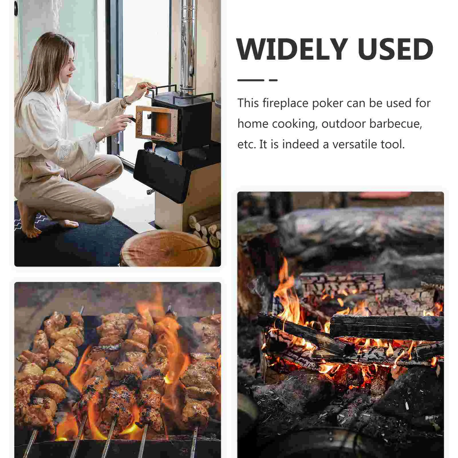 Coal Hook Multi-function Fireplace Poker Tools Pit Clip Tongs Iron Camping Outdoor Accessories