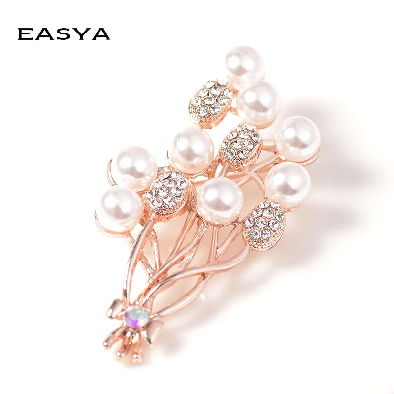 EASYA 4 вида стилей, имитация жемчуга, брошь для женщин, Rhinesone, Бабочка, Рождественская брошь с деревом булавка, ювелирные изделия, аксессуары