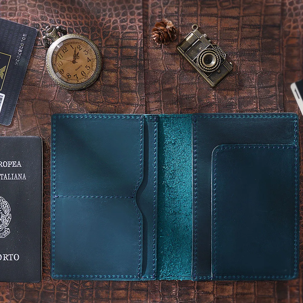 Мужской винтажный кошелек для паспорта из натуральной кожи