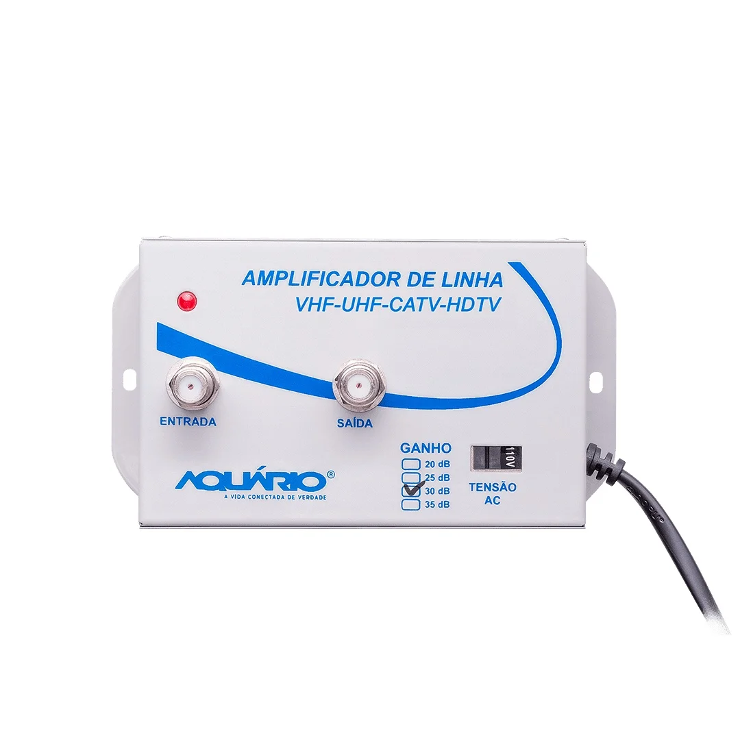 

Amplificador de Linha de TV Ganho 30dB Aquario AL-30