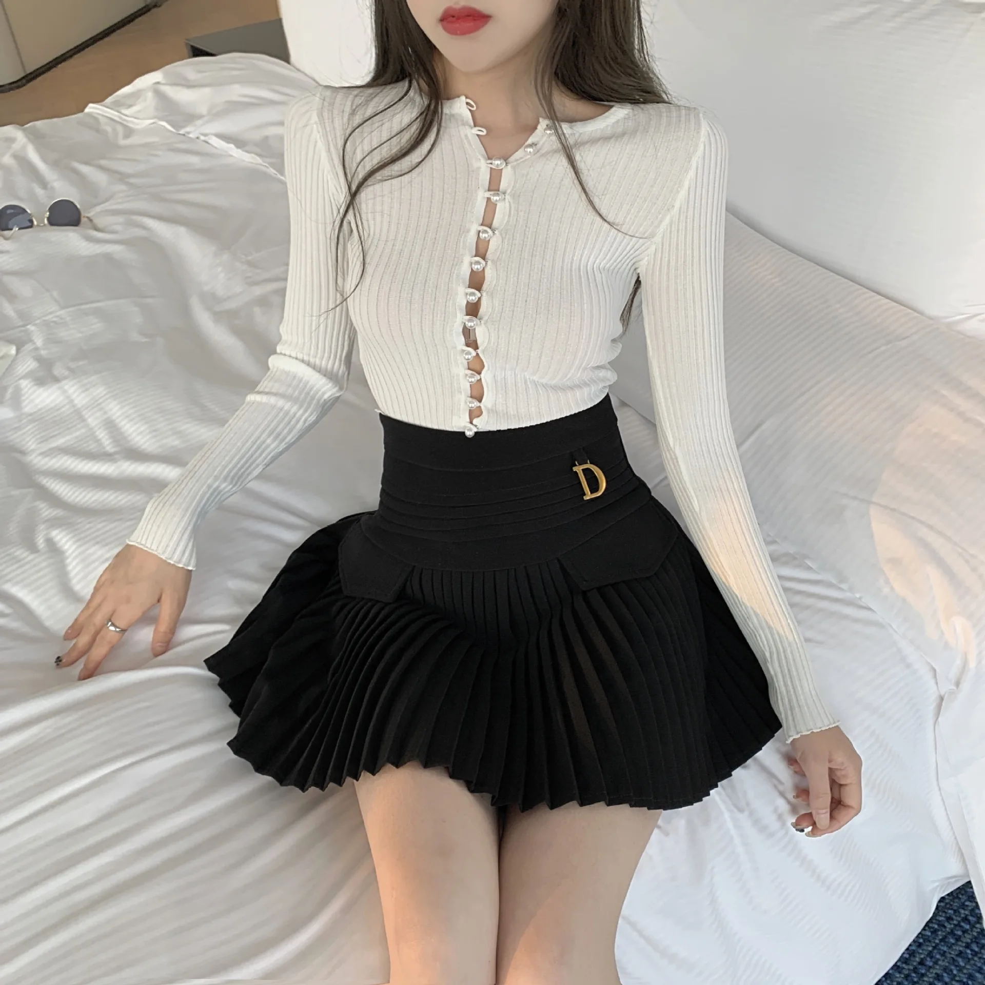 2022 Mode Summer Short Skirt Women High Waist A-line Youth Sweet Style Y2k Clothing