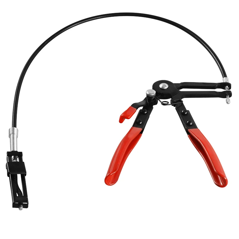 

18mm /55mm Clamping Pliers Cable Type Flexible Wire Long Auto Hose Clamp Pliers Straight Throat Tube Bundle Clamp Removal Tool