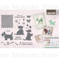 dog metal cutting dies and clear stamps for diy scrapbooking decoration embossing templates christmas dies 2022 new arrivals