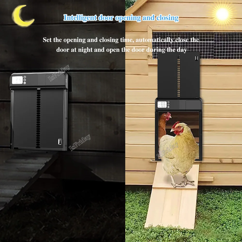 "Timer Automatic Chicken Coop Door Motor Lightsensitive Chicken House
