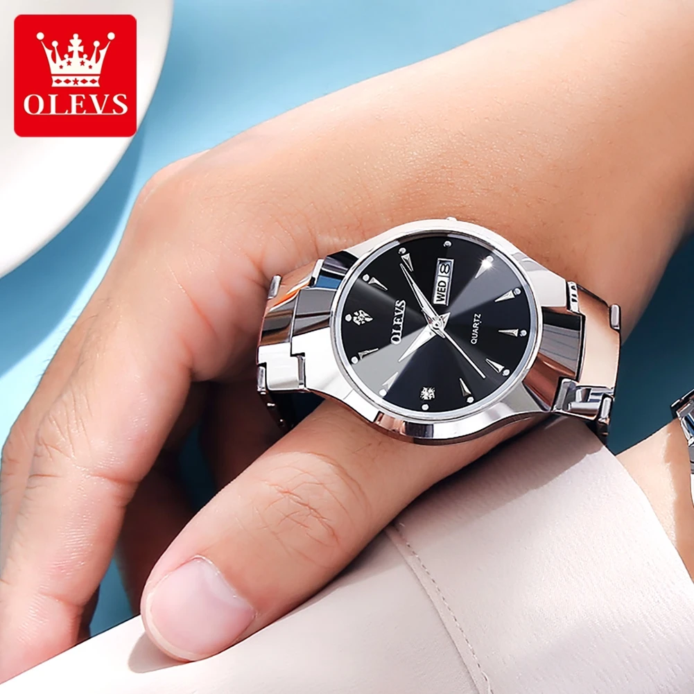 OLEVS мужские часы лучший бренд класса люкс из вольфрамовой стали кварцевые