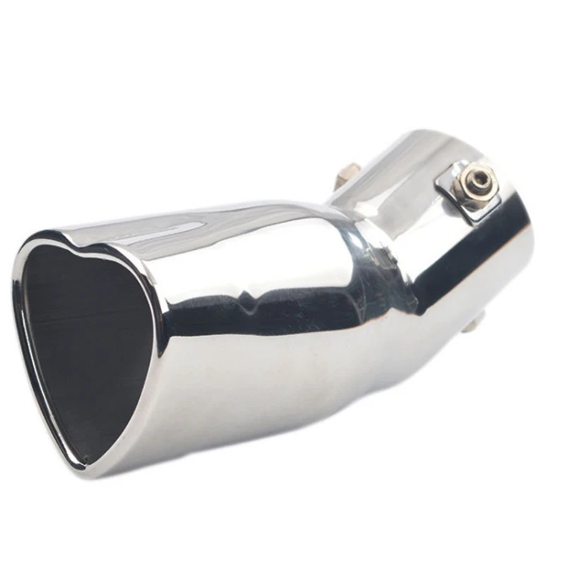 

Heart Shaped Universal Car Exhaust Muffler Tip Stainless Steel Pipe Chrome Exhaust Tail Muffler Tip Pipe
