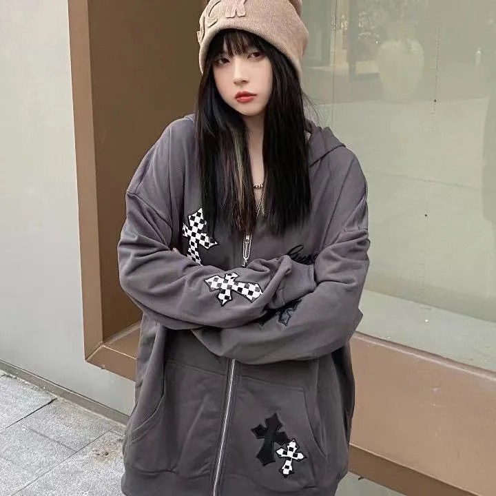 Корейский стиль Харадзюку винтажный свитшот для мужчин и женщин в стиле хип-хоп