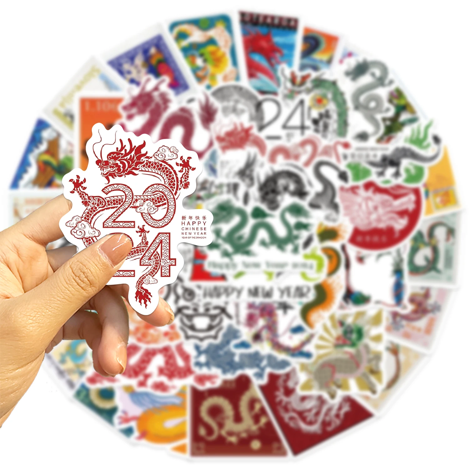 Наклейки на тему дракона 53 шт. водонепроницаемые Мультяшные животные для багажа