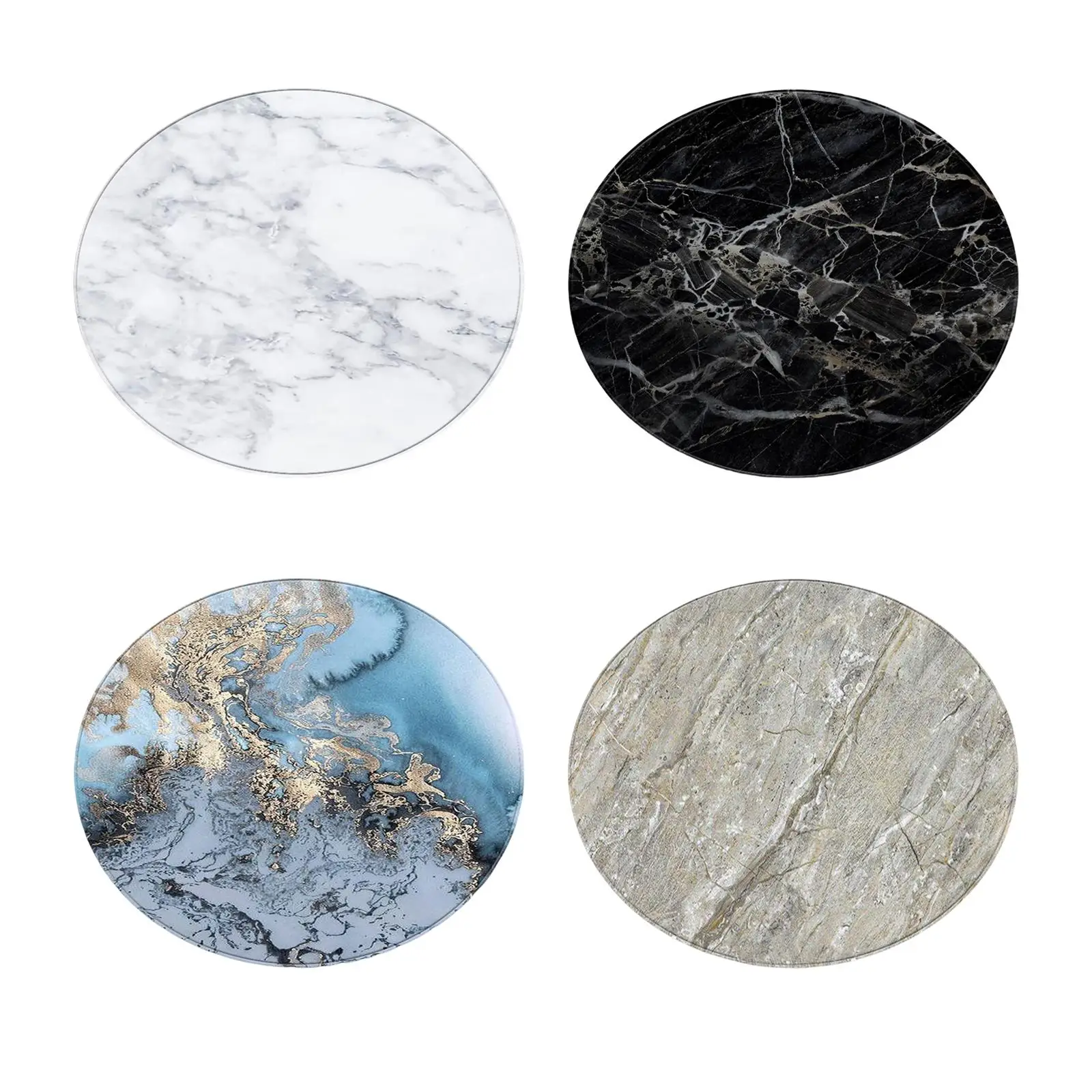 

32" Diameter Marble Pattern Area Rug Microfiber for Living Room Easy to Care Non-Slip Floor Rug Home Decor Machine Washable