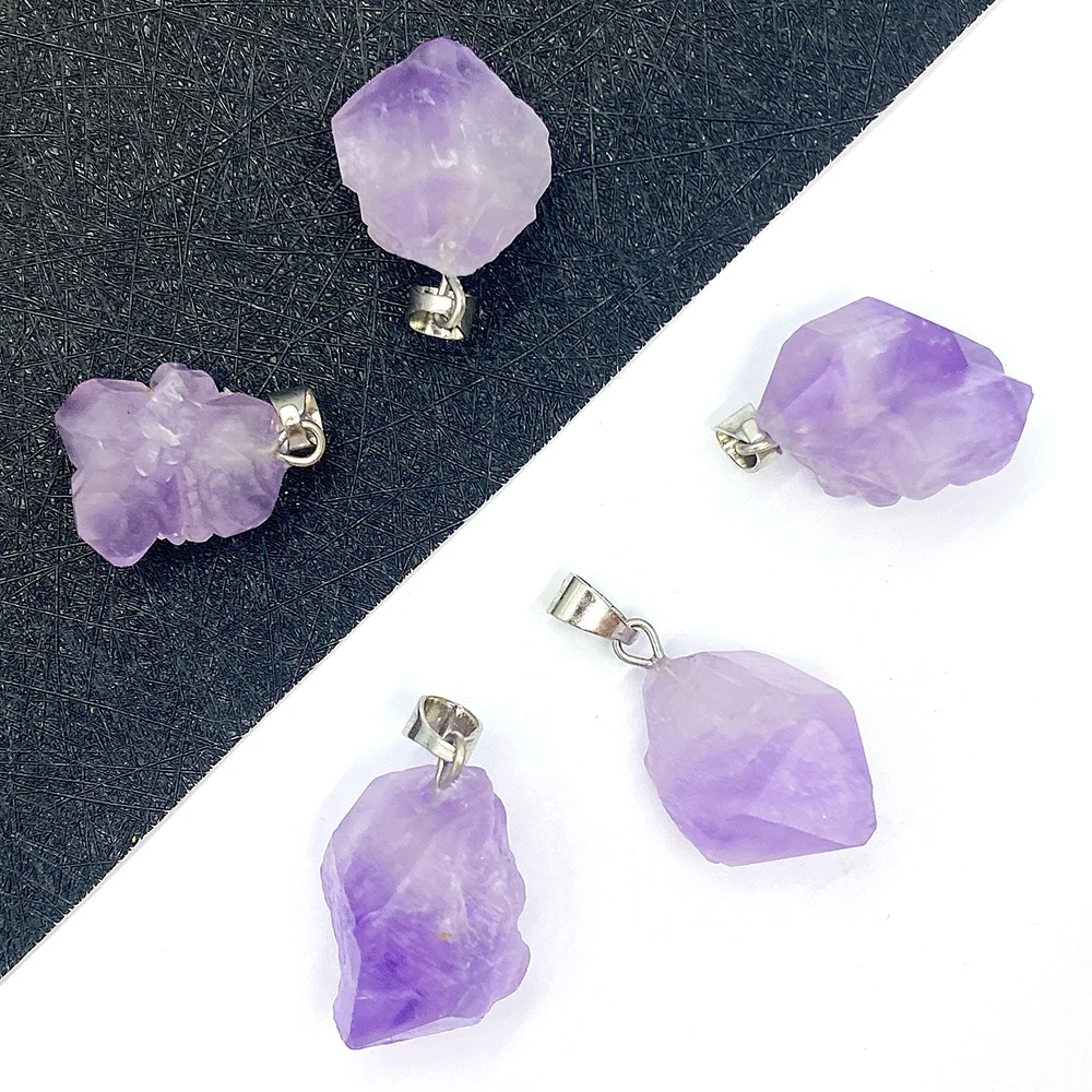 

Natural Stone Amethyst Irregular Pendant 12-25mm Charm Making DIY Necklace Earrings Fashion Boutique Jewelry Ladies Accessories