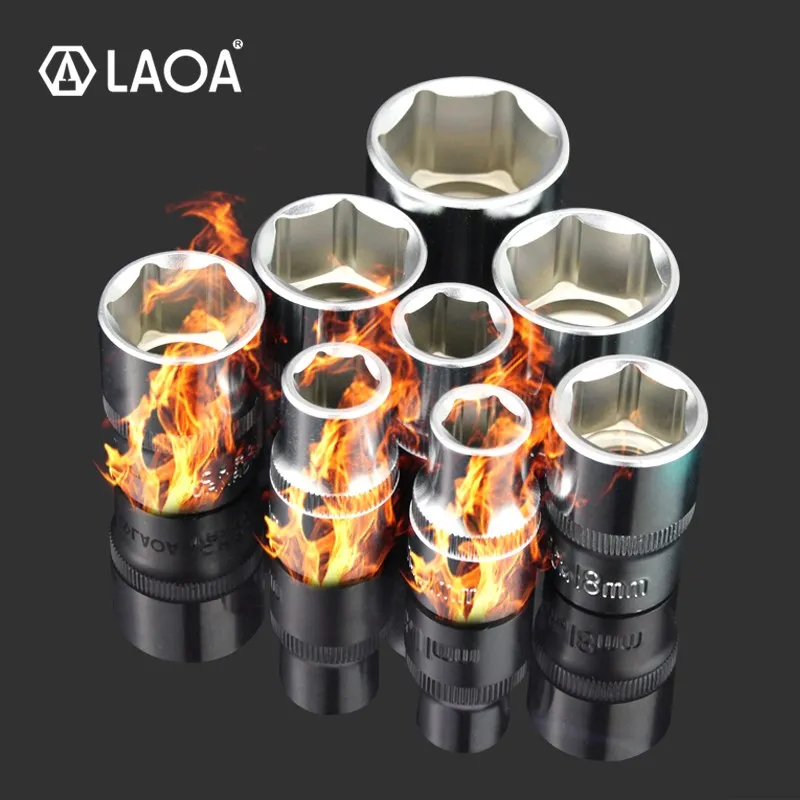 

LAOA 10PCS 1/2 Hex Socket Wrench Head 12.5mm Torque Spanner Deep Socket Tool From Taiwan