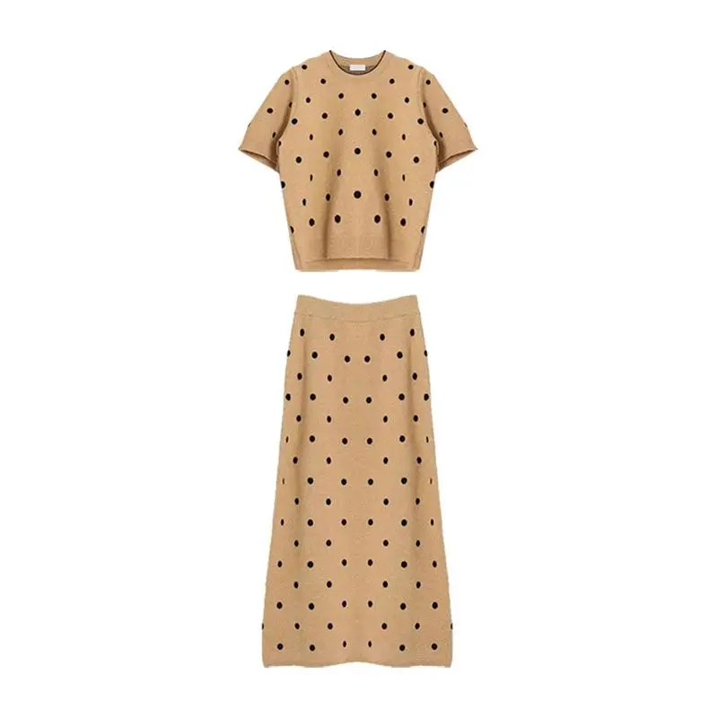 Элегантная женская одежда летний молодежный Топ вязаная облегающая юбка с