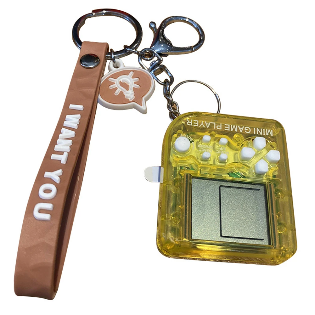 

2 in 1 Keychain Retro Classic Game Console Playable Electronic Miniature Handheld Pendant Games Machine with Keychain