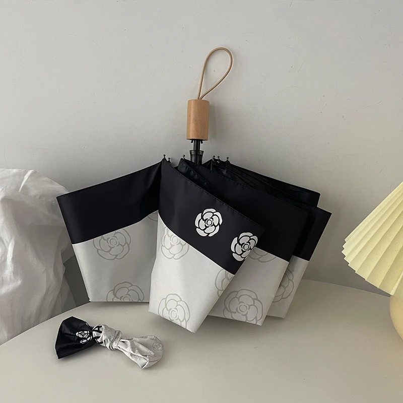 

Винтажный Маленький очаровательный полностью автоматический Солнечный зонт двойного назначения Французский складной зонт от солнца солнцезащитный зонт для женщин 양산