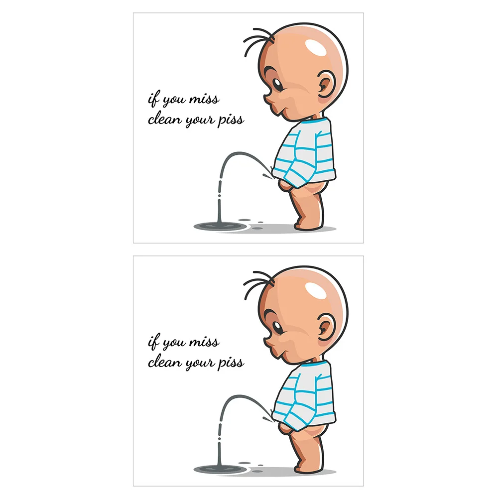 

2 Sheets Removable Wall Stickers Toilet Seat Quote Kindergarten Sign Decals Bathroom Sign Sticker Removable Toilet Seat Cling