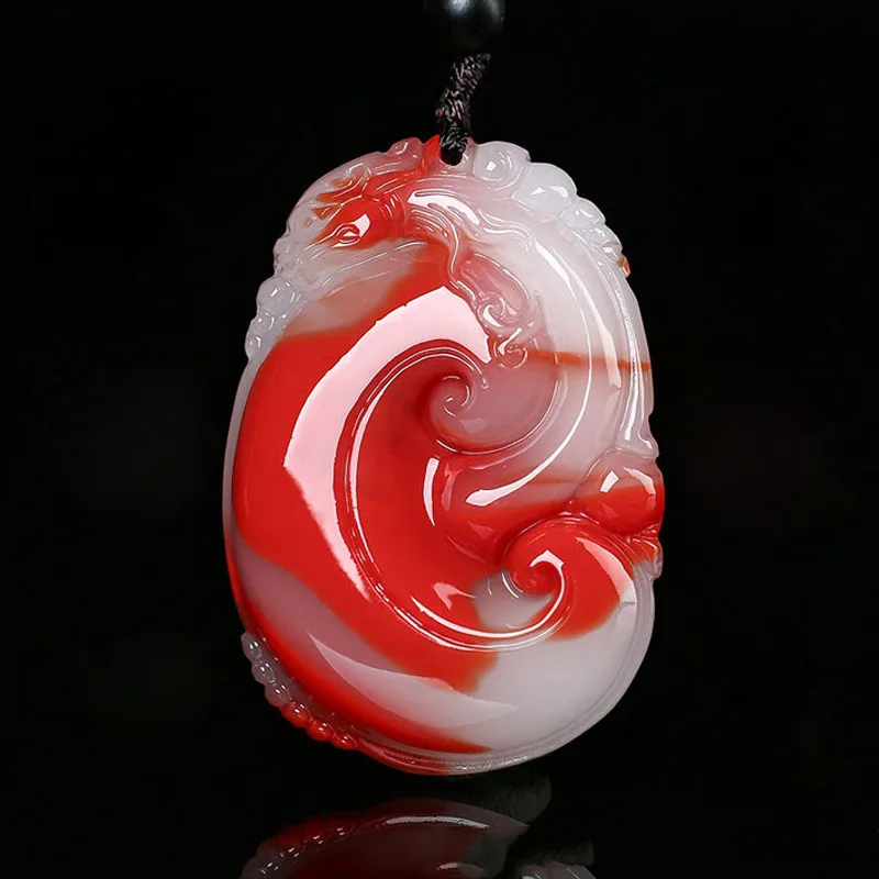 

Xinjiang Chicken Blood Jade Ruyi Pendant Lucky Transfer Men's and Women's Sweater Chain Pendant Jewelry
