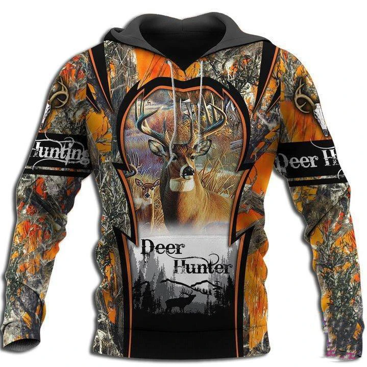 

New Maple Leaf Camouflage 3D Hoodie Men's Women's Outdoor Deer Pattern Camping Hunting Unisex Hooded Jacket Top/zipper 45