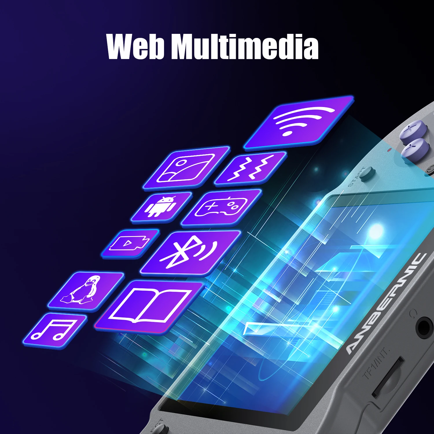 ANBERNIC New RG353P Handheld Game Console 3.5 Inch Multi-touch Screen Android Linux System HDMI-compatible Player 64G 4400 Games