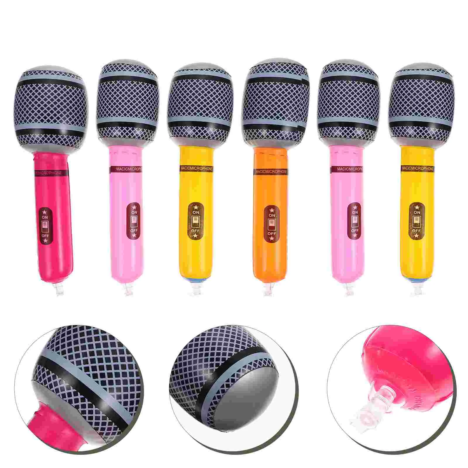 

6 Pcs Inflatable Microphone Children Accessory Adorable Prop Baby Music Toy Puzzle Toys Kids Supply Interactive Props Present