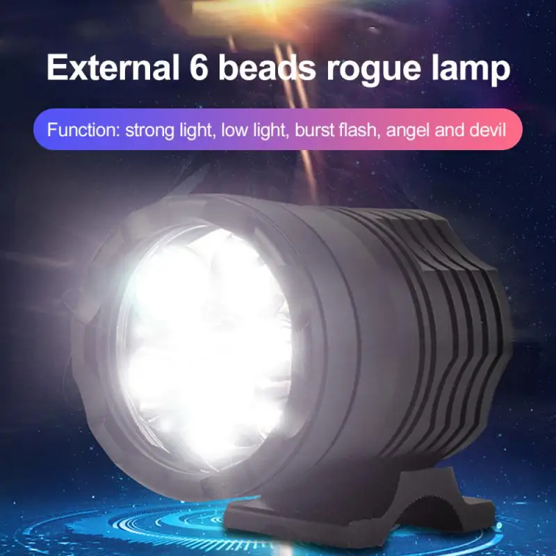 

2pcs 6 LED Headlight For Motorcycle Spotlights Lamp Vehicle 6000k Auxiliary Headlight Brightness Electric Car Light