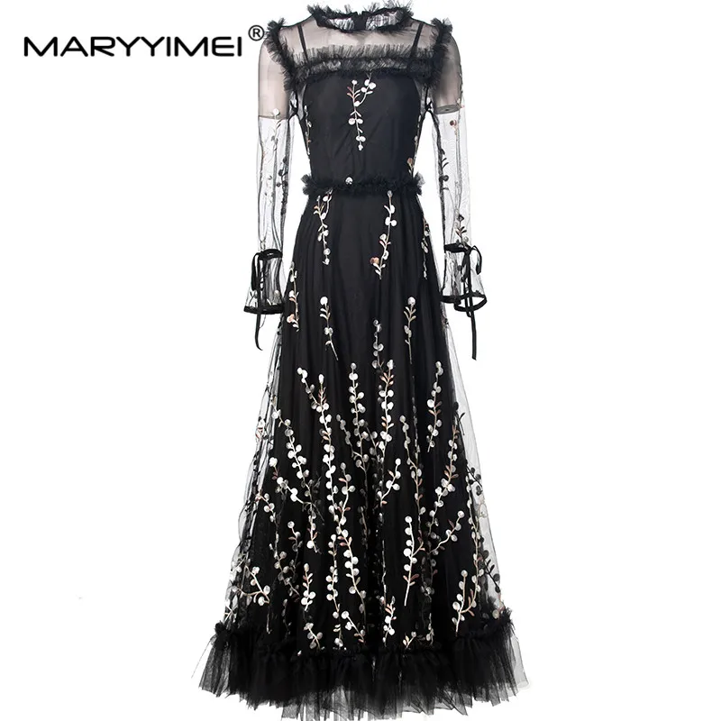 MARYYIMEI Женское платье из полиэстера и хлопка