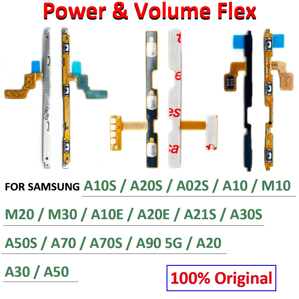 Оригинальная Кнопка включения/выключения питания, Боковая кнопка включения/выключения, кнопка гибкости для Samsung A10S, A20S, A02S, A10, A10E, A20E, A21S, A30S, A50S, A70, A70S, A90, Флекс, A20