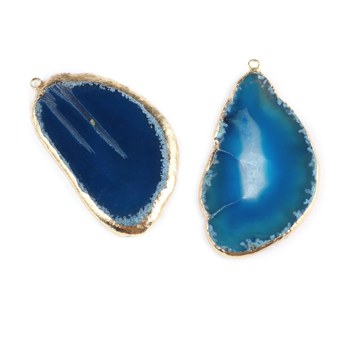 

Natural Stone Pendants Irregular Gold Plated Blue Agate High Quality for Jewelry Making Diy Women Necklace Party Crafts