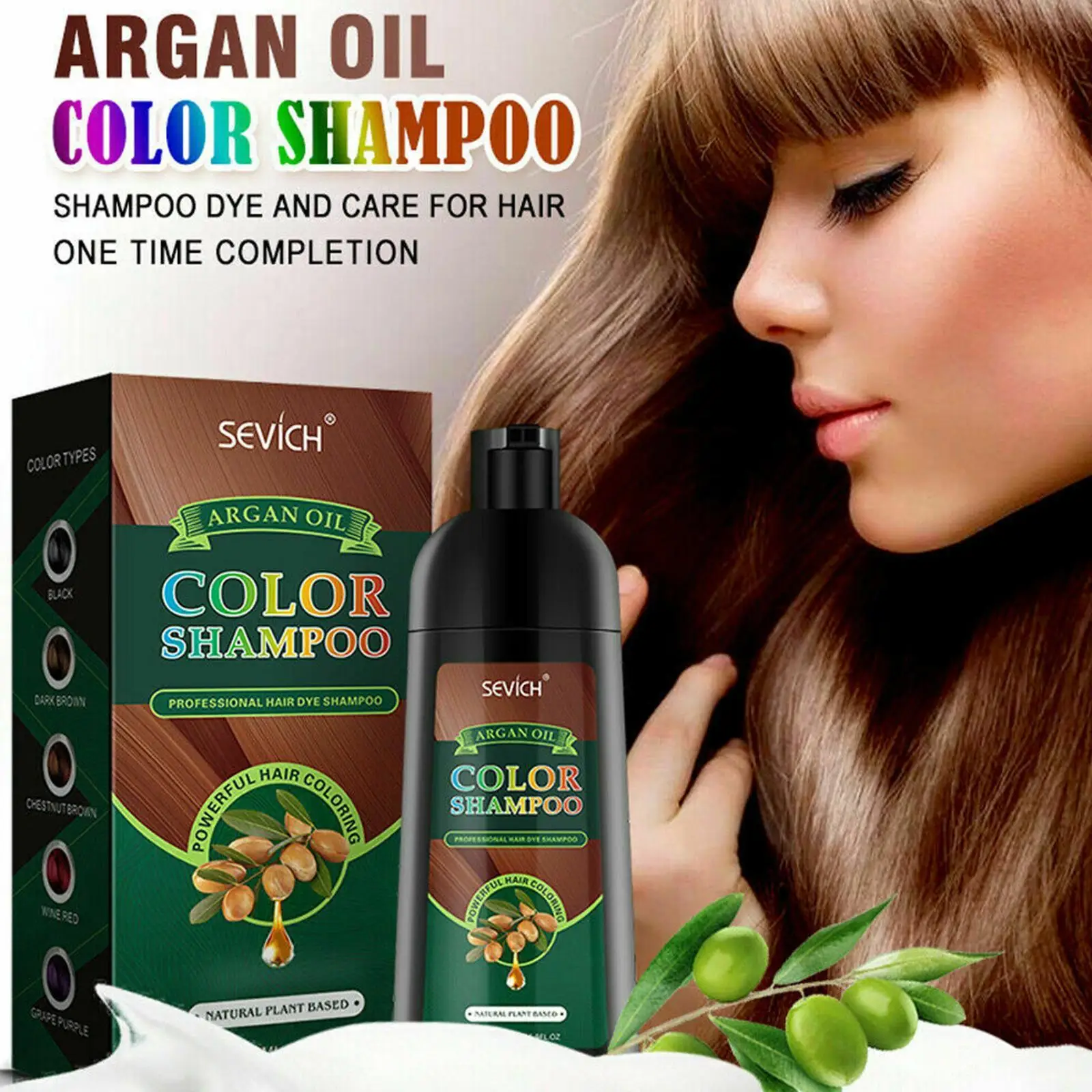 

Органическая натуральная быстрая краска для волос, 5 минут, растительная эссенция, краска для черных волос, шампунь для покрытия седых, белы...