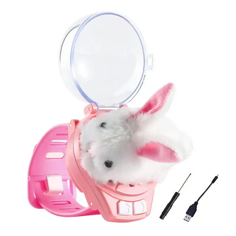 

Remote Control Car Watch Toy 2.4 Ghz Electric Watch Control Car Detachable Plush Bunny Rc Car Watch USB With Taillights For Girl