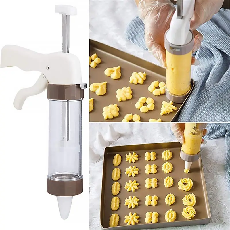 

DIY Biscuit Machine Cookie Maker Icing Cookie Press Set with Stamp and Nozzles Home Bakery Baking Tool DIY Biscuit Cookie Maker
