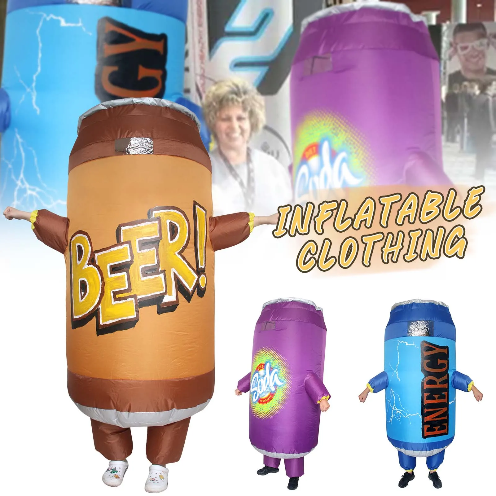 

Canned Drinks Inflatable Clothing For Adult Lightweight Battery Powered Costume For Show Activity Party