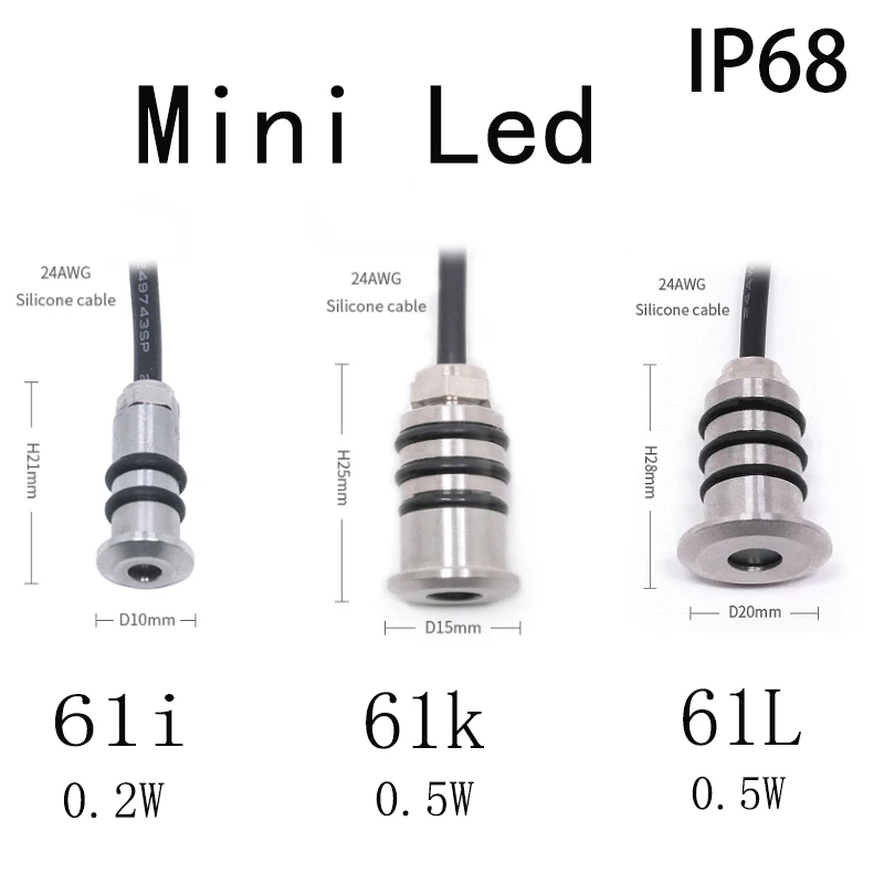 

Mini LED 12V 0.5W Deck Light Recessed Outdoor Led Spot Waterproof IP68 Step Light Garden Path Star Decor Underground Spotlight