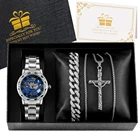 Винтажные мужские часы Winner со стальным ремешком, ожерелье, скелетоны в стиле стимпанк, механические часы ручной работы, подарочный набор, спортивные наручные часы