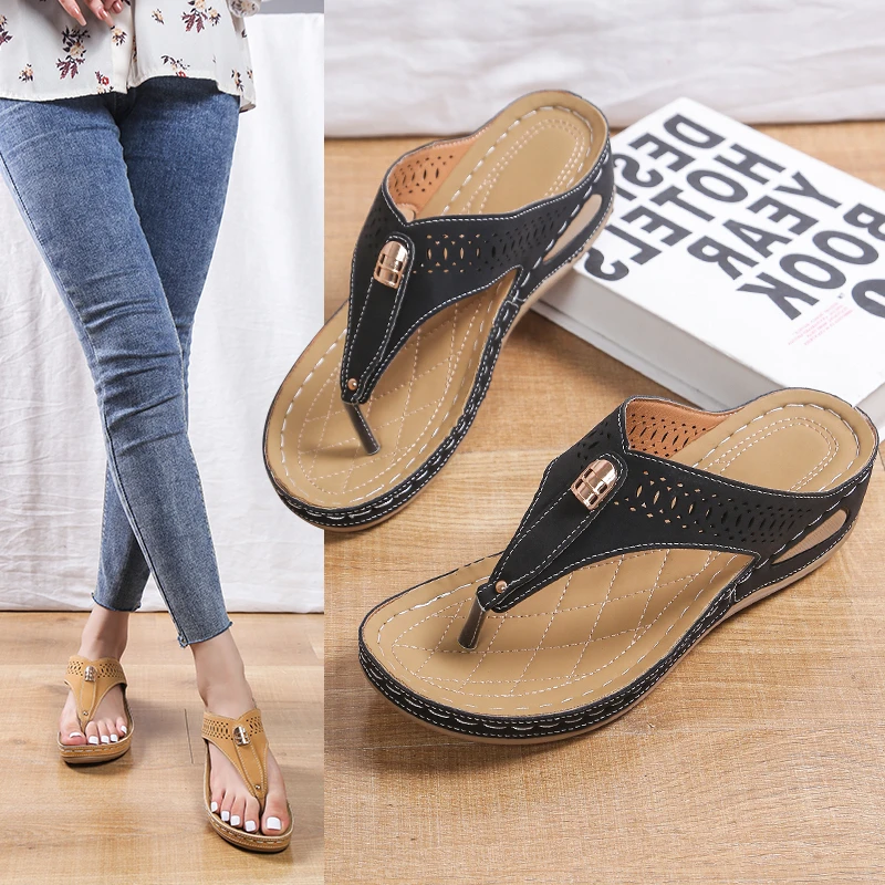 2023 New Summer Women's Flat Sandals Multi-color Retro Flower Flip-flop Women's Slippers Sandals  Slippers Women
