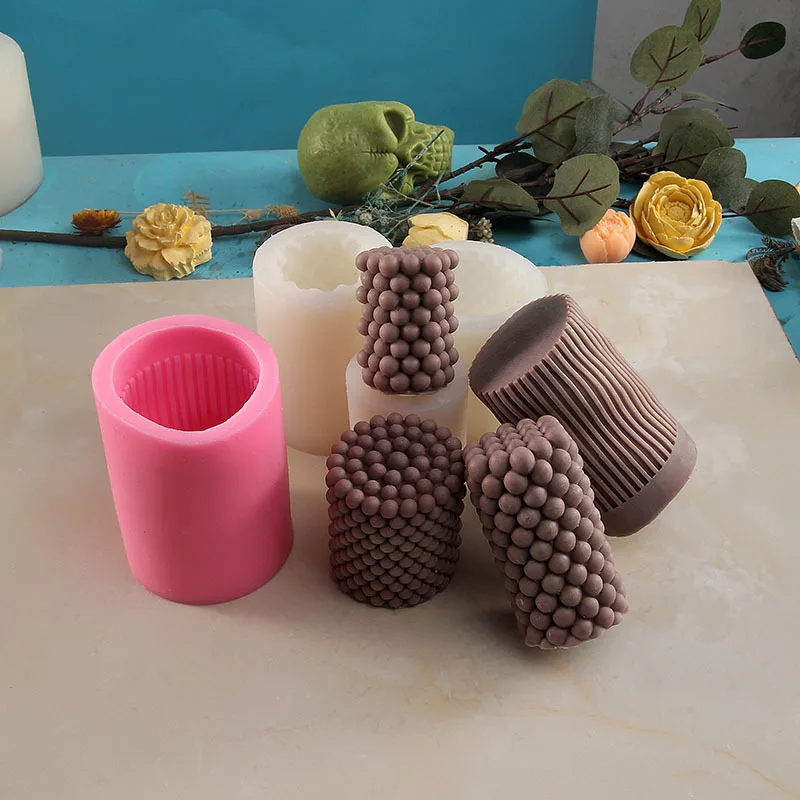 

Геометрическая цилиндрическая Ароматизированная свеча, силиконовая форма, декор для создания атмосферы, сделай сам, шар, мыло ручной работ...