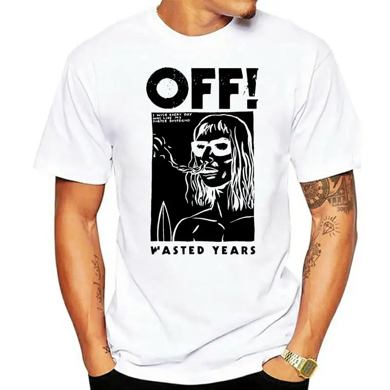 

New !! OFF! Surfer Boyfriend Hardcore Punk White T Shirt Tee
