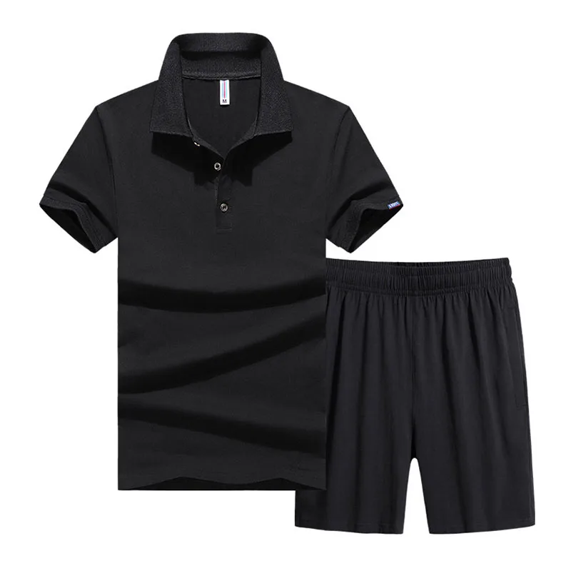

Мужская рубашка-поло и шорты, спортивный костюм большого размера 8XL, однотонный хлопковый костюм из двух предметов, Мужская одежда, летняя мужская одежда, 2022