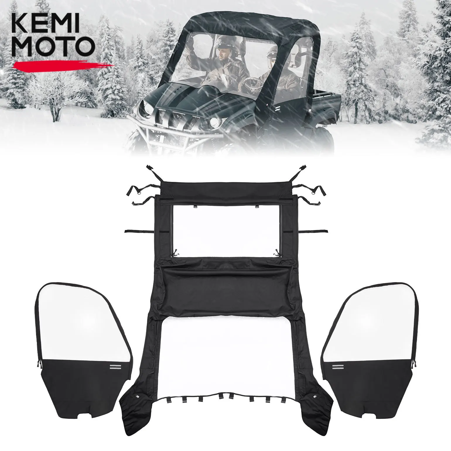 

Корпус KEMIMOTO для кабины Yamaha Rhino 2015 модели и более старые светоотражающие полосы водонепроницаемая защита от погоды 900D вентиляция из ПВХ