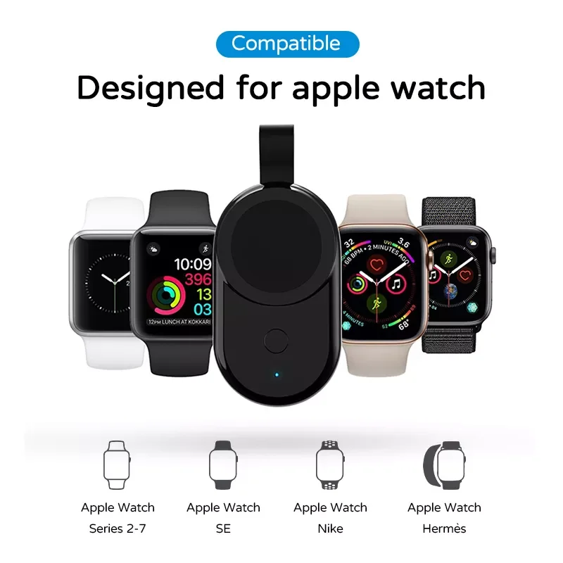 

Portable Wireless Charger For Apple Watch 1100mAh Power Bank For iWatch 7 SE 6 5 4 3 2 USB Fast Charger Docking Stand
