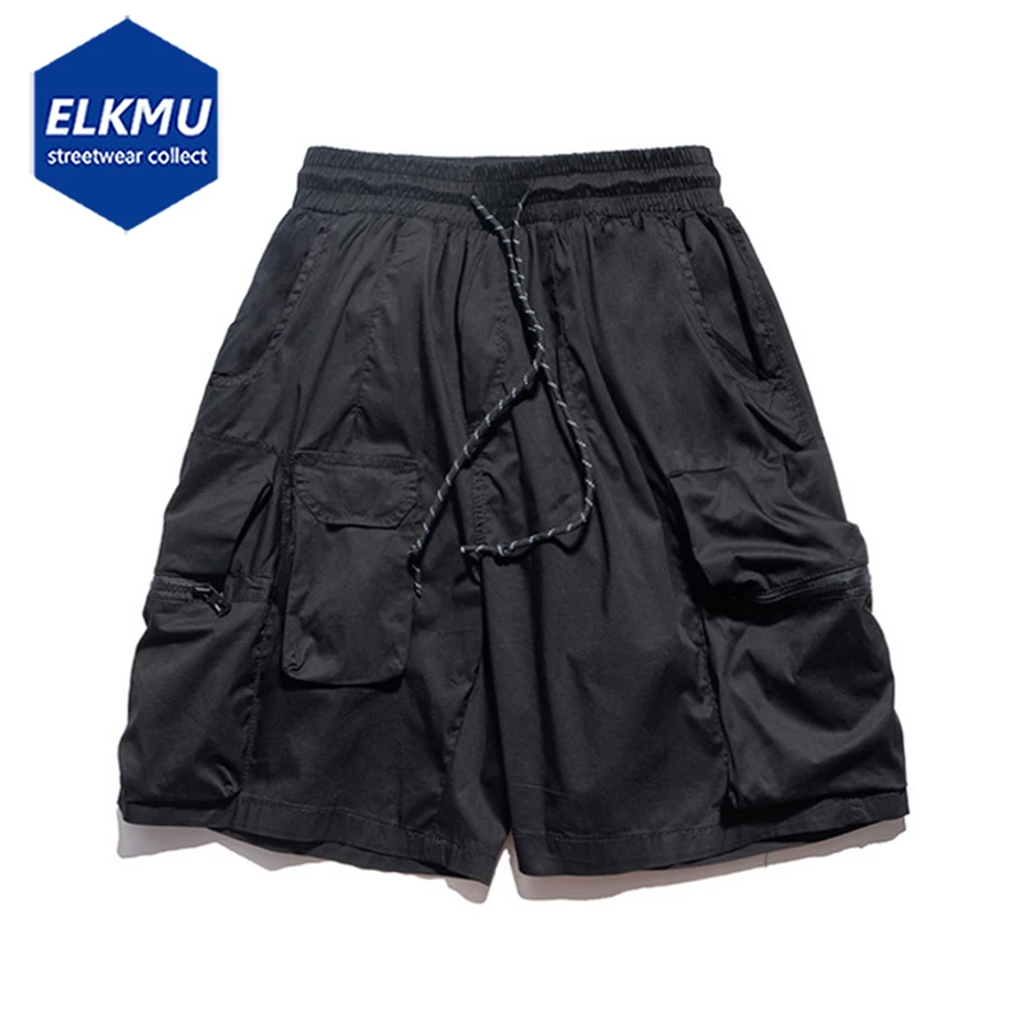 

Men Techwear Shorts Military Tactical Cargo Shorts Man Multi Pockets Summer Casual Short Pants Black