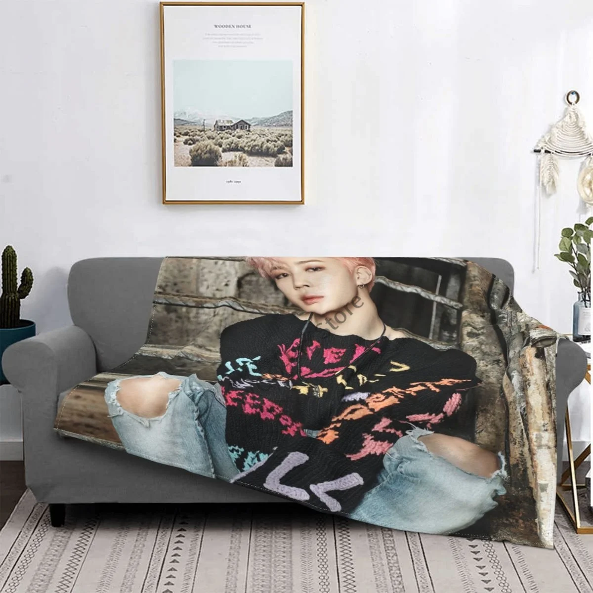 

Мягкое и удобное теплое Флисовое одеяло Park Jimin для дивана, кровати, офиса, наколенника, кровати, машины, кемпинга, пляжного одеяла, пледы