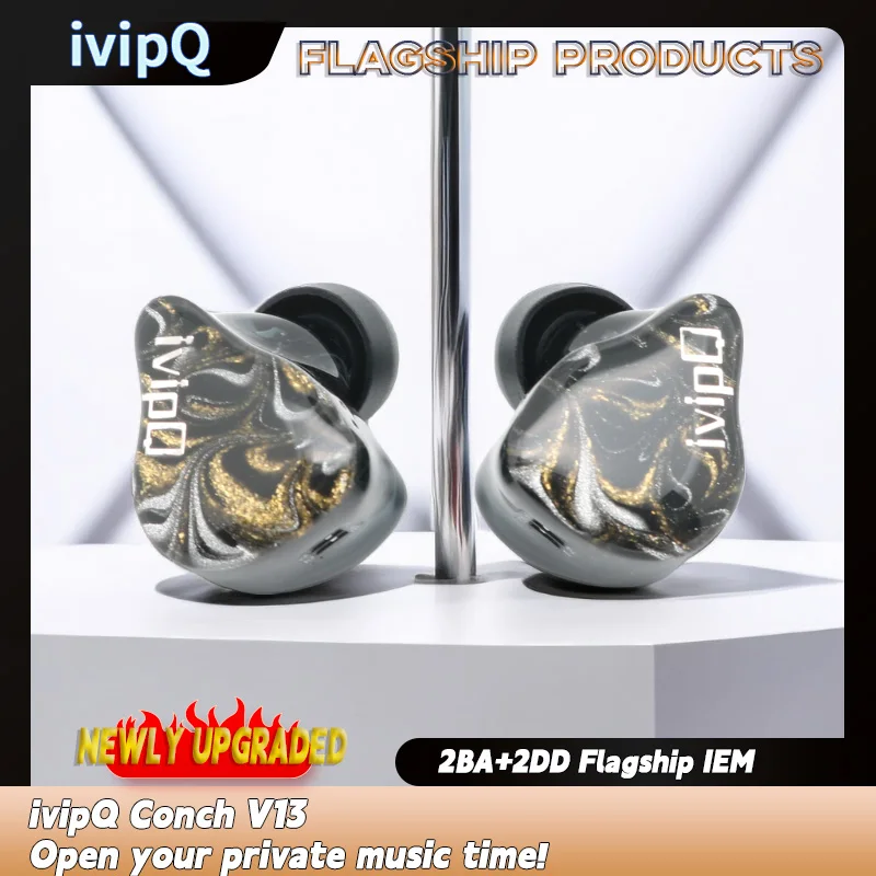 Наушники-вкладыши ivipQ Conch V13 2BA + 2DD