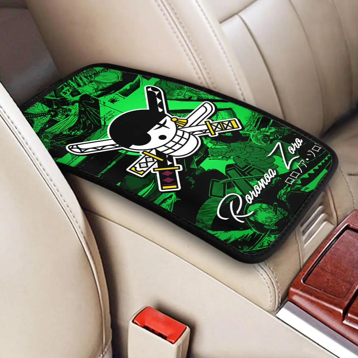 

Center Handle Box Pad Cushion Roronoa Zoro Anime Manga Car Arm Rest Cover Mat Four Seasons Car Decor Accessories