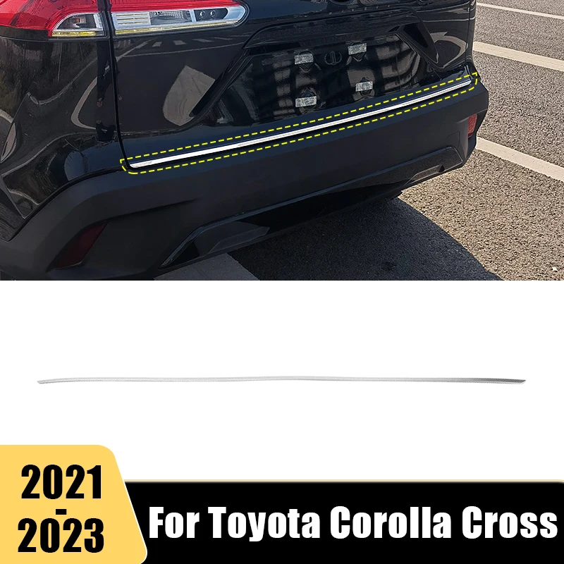 

Car Accessories For Toyota Corolla Cross XG10 2021 2022 2023 Hybrid Stainless Steel Rear Trunk Tail Gate Cover Trims Stickers